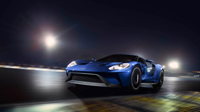 Blue sports car night track #2 free wallpaper for desktop - medium preview image