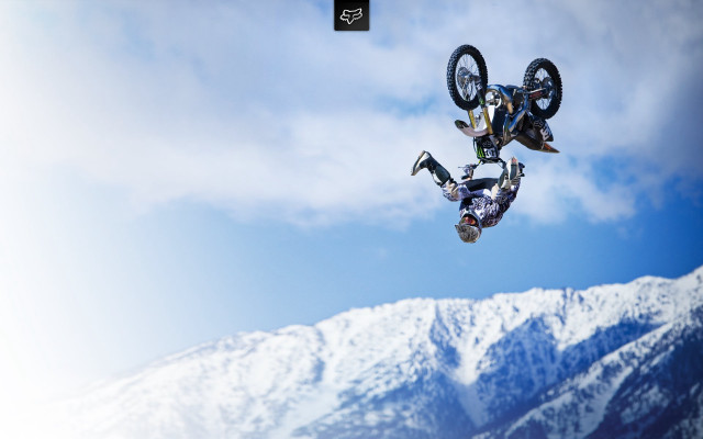 Bike trick air mountain range free wallpaper for desktop - medium preview image