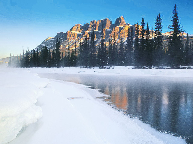 Mountain range reflection lake snow #6 free wallpaper for desktop - medium preview image
