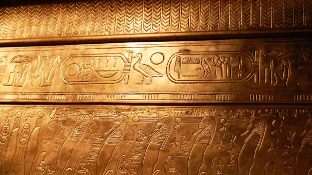 Gold wall egyptian writing gold free wallpaper for desktop - medium preview image