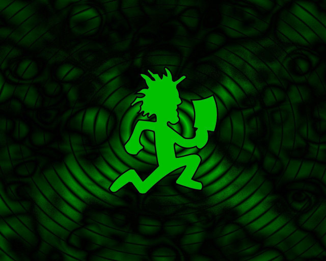 Green running man neon swirl free wallpaper for desktop - medium preview image