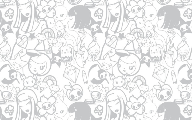 Cartoon characters white gray background free wallpaper for desktop - medium preview image