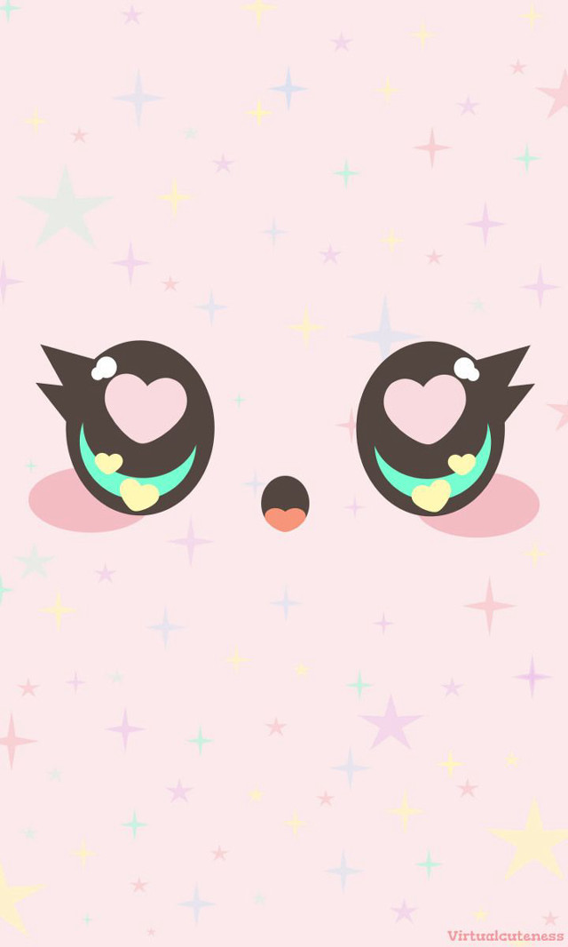 Pink background black cat stars free wallpaper for mobile - medium preview image