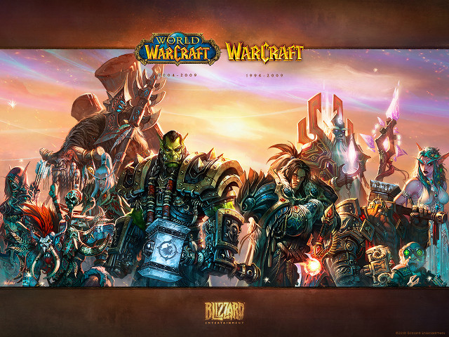 Warcraft characters sunset background warcraft free wallpaper for desktop - medium preview image
