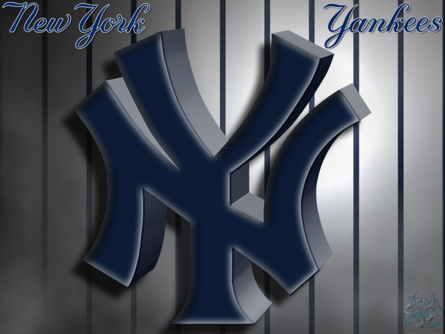 Yankees logo metal background blue free wallpaper for desktop - medium preview image
