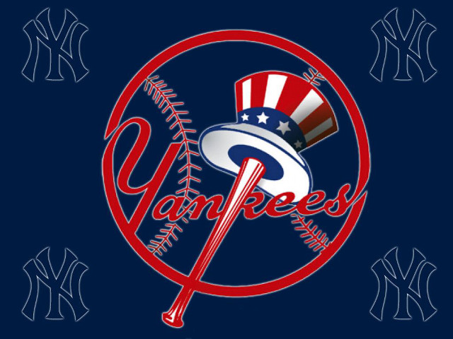 Yankees baseball logo bat middle free wallpaper for desktop - medium preview image