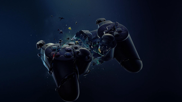 Video game controller flying people free wallpaper for desktop - medium preview image