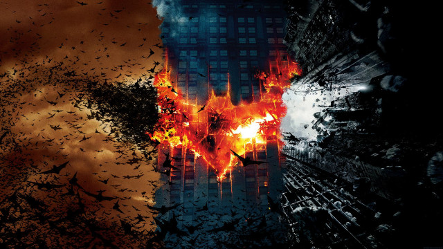 Batman cityscape bats autumn fire free wallpaper for desktop - medium preview image