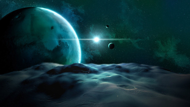 Space planet star horizon moon #3 free wallpaper for desktop - medium preview image