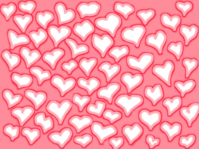 Hearts pink background white outline free wallpaper for desktop - medium preview image