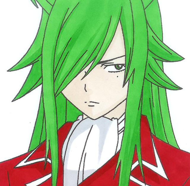 Green hair red jacket person free wallpaper for tablet - medium preview image