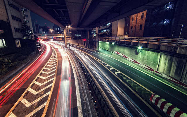 City street traffic night lights #16 free wallpaper for desktop - medium preview image