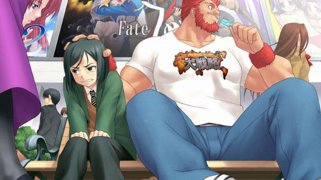 Man bench woman anime characters free wallpaper for desktop - medium preview image