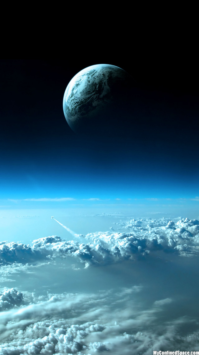 Earth view space shuttle clouds #2 free wallpaper for mobile - medium preview image