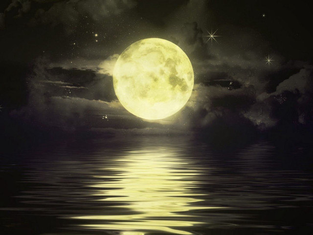 Full moon lake reflection night #4 free wallpaper for desktop - medium preview image