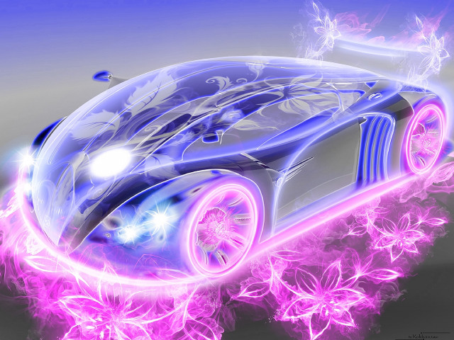 Car pink light artistic photo free wallpaper for desktop - medium preview image