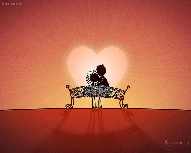 Person bench heart red love free wallpaper for desktop - medium preview image