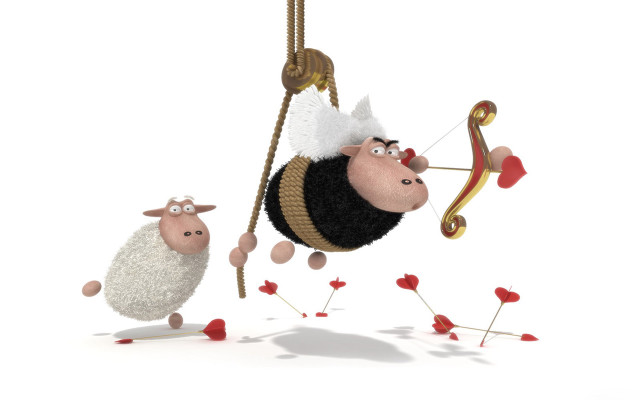 Sheep hanging man swing bow free wallpaper for desktop - medium preview image