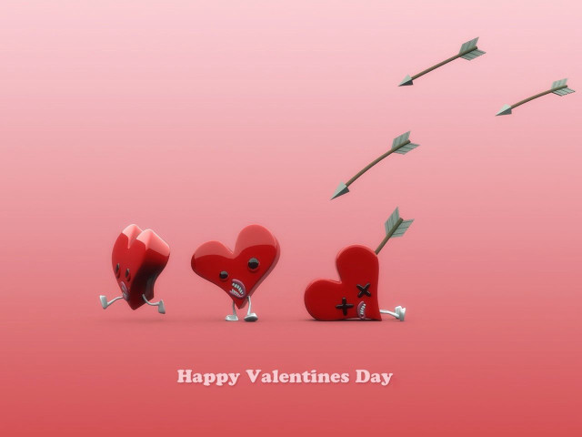 Hearts arrows flying air couple free wallpaper for desktop - medium preview image