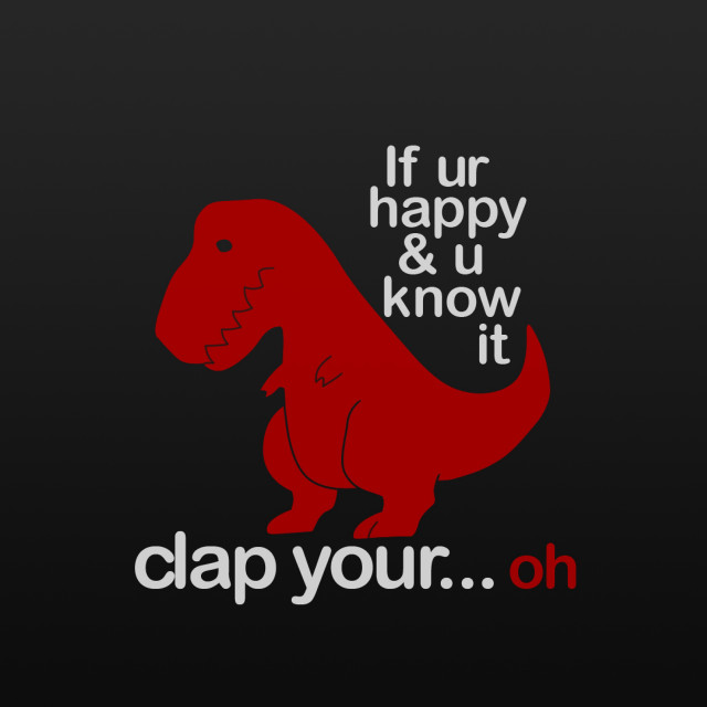 Red dinosaur happy quote back free wallpaper for tablet - medium preview image
