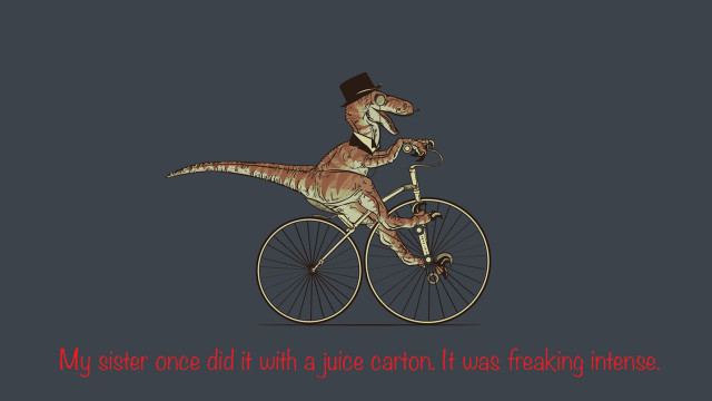 Dinosaur riding bicycle top hat free wallpaper for desktop - medium preview image