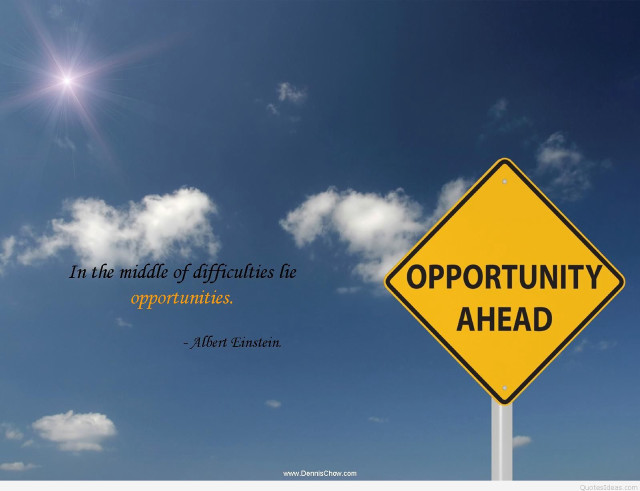 Yellow sign opportunity ahead image free wallpaper for desktop - medium preview image