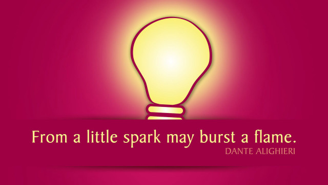 Light bulb quote spark burst free wallpaper for desktop - medium preview image