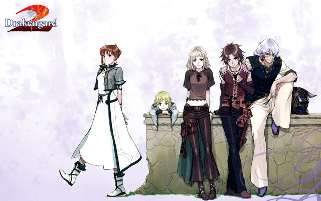 Anime characters wall purple background free wallpaper for desktop - medium preview image