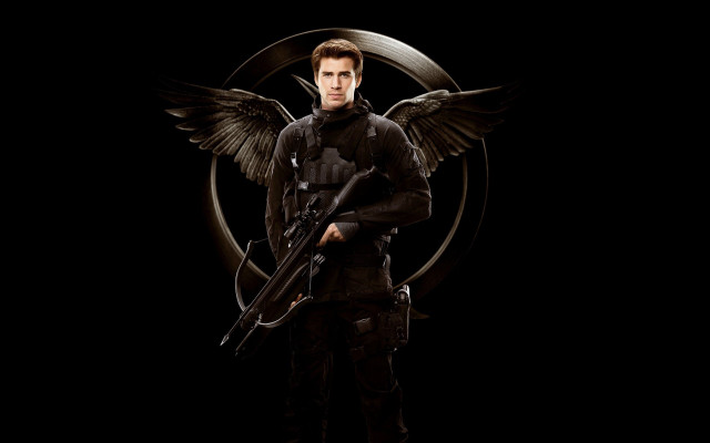Man gun wings black background free wallpaper for desktop - medium preview image