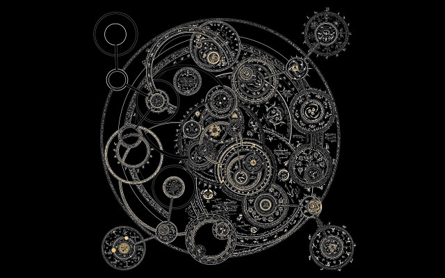 Black white clock gears background #3 free wallpaper for desktop - medium preview image