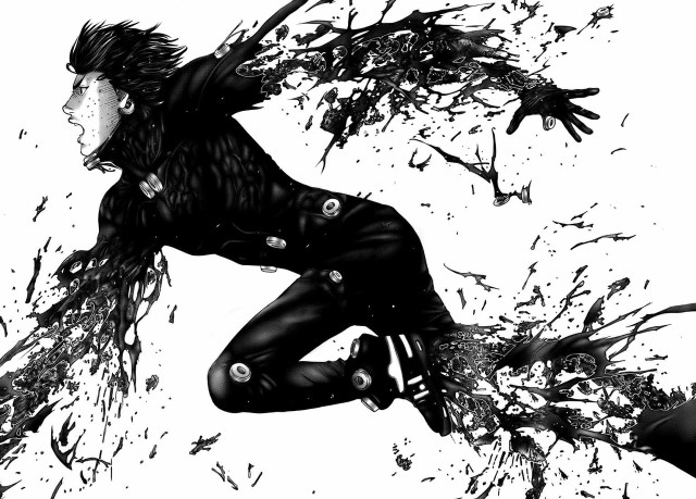 Black suit blood splatter injured free wallpaper for desktop - medium preview image