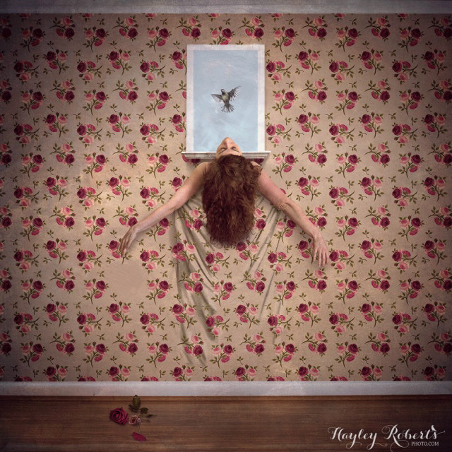 Woman standing wall painting head free wallpaper for tablet - medium preview image