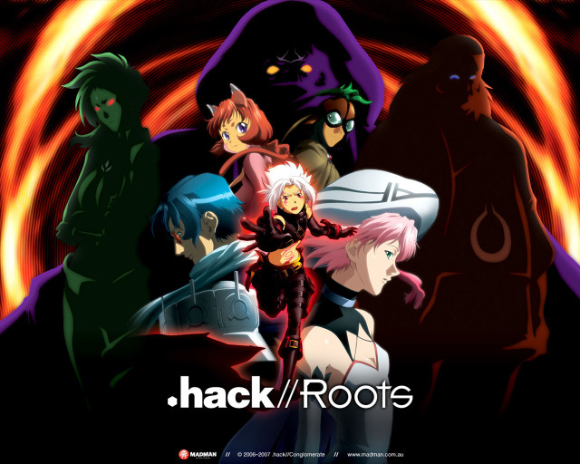Anime characters dark background hack free wallpaper for desktop - medium preview image