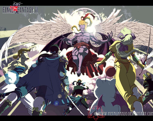 Anime characters wings swords group free wallpaper for desktop - medium preview image