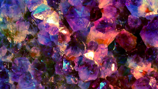 Crystals closeup tabletop blue purple free wallpaper for desktop - medium preview image