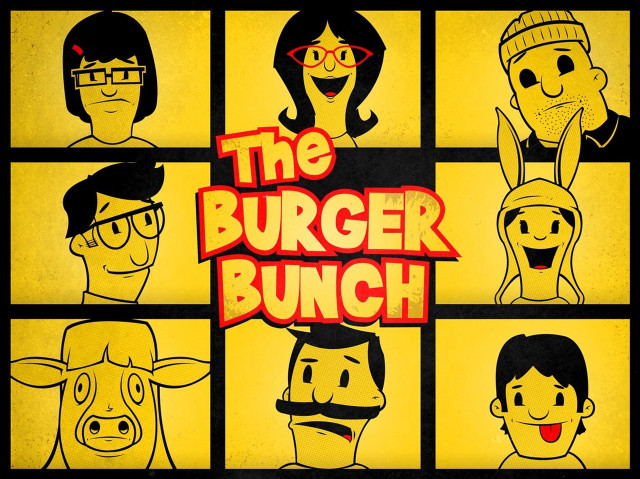 Burger bunch cartoon people red free wallpaper for desktop - medium preview image