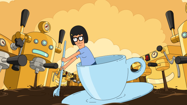 Cartoon character cup shovel robot free wallpaper for desktop - medium preview image
