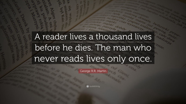 Reader lives thousand lives quote free wallpaper for desktop - medium preview image