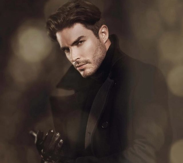 Man black suit gloves holding free wallpaper for tablet - medium preview image