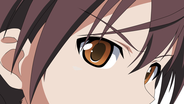 Anime character brown eyes long free wallpaper for desktop - medium preview image