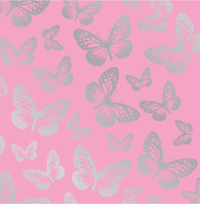 Pink background silver butterflies pattern free wallpaper for tablet - medium preview image