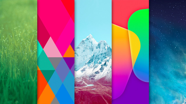 Colorful mountains grass blue sky free wallpaper for desktop - medium preview image