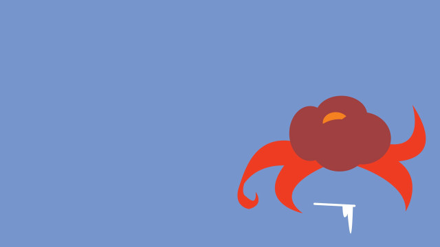 Red flower blue background white free wallpaper for desktop - medium preview image