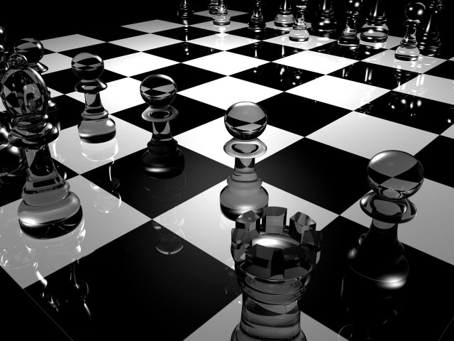 Black white chess board pieces #3 free wallpaper for desktop - medium preview image