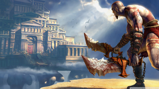 Man sword building dragon giant free wallpaper for desktop - medium preview image