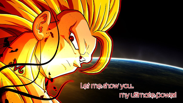 Super saiyan blonde boy red free wallpaper for desktop - medium preview image