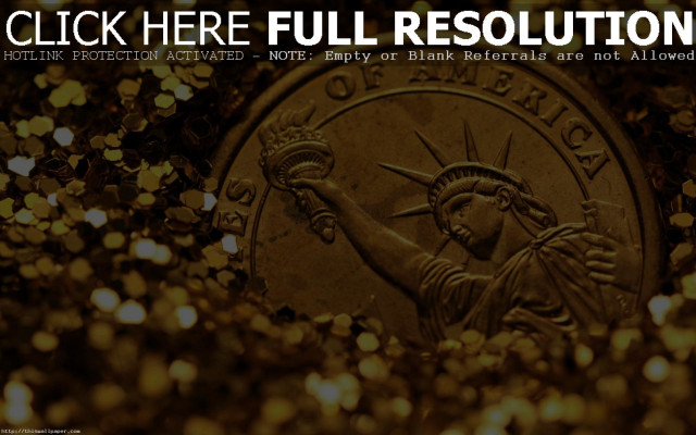 Gold coin statue liberty detailed free wallpaper for desktop - medium preview image