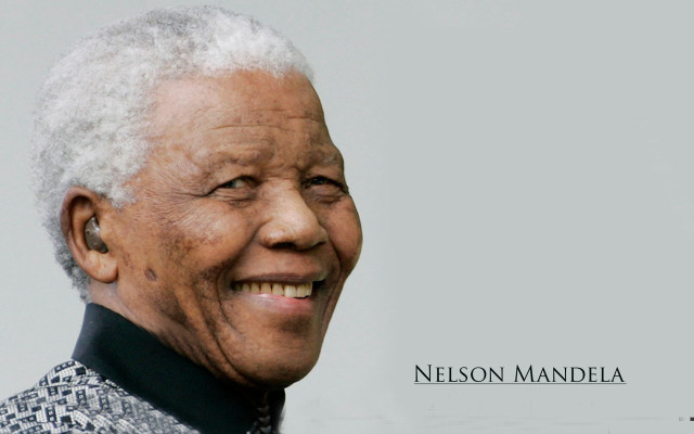 Nelson mandela smiling black white #2 free wallpaper for desktop - medium preview image