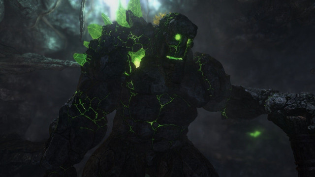 Man glowing green eyes cave free wallpaper for desktop - medium preview image