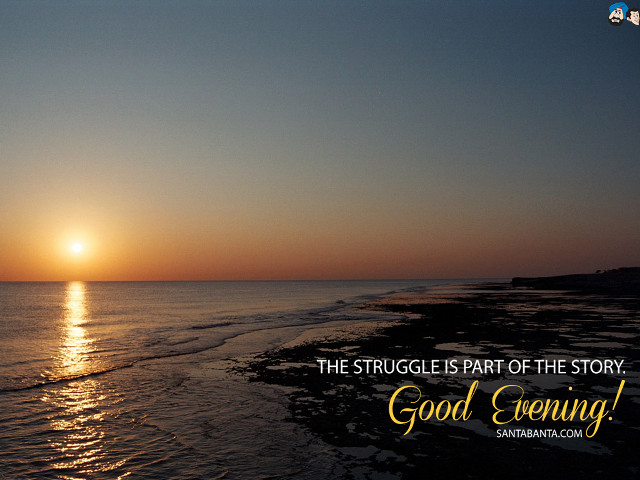 Sunset ocean quote struggle story free wallpaper for desktop - medium preview image
